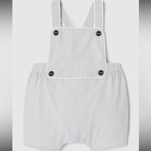 Jacadi size 6m short dungarees and white collared embroidered onesie - worn once